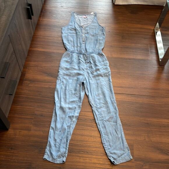 Cisono Pants - Cisono Pre loved Sleeveless Jumpsuit with Pockets in a thin Denim fabric.